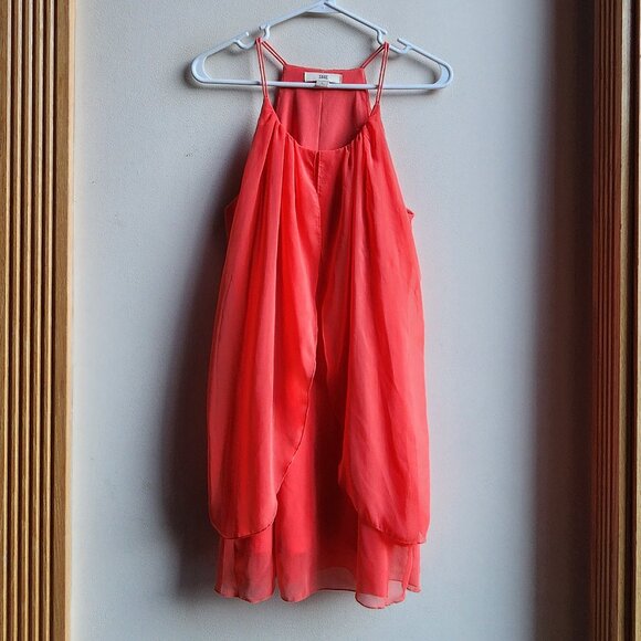 ISSI Tops - ISSI Hot Orange Flowy Halter Tank Top Size Large